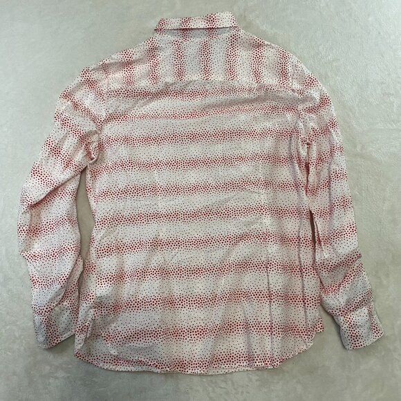 Tommy Hilfiger Women's Size Large Button Up Short Sleeve Classic Fit Polka Dot - Picture 8 of 11